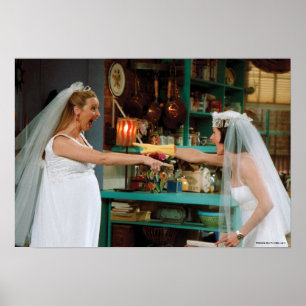 Póster FRIENDS™   Phoebe y Monica con vestidos de novia