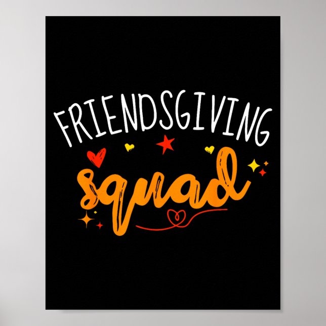 Póster Friendsgiving Squad Funny Thanksgiving Friendship  (Frente)