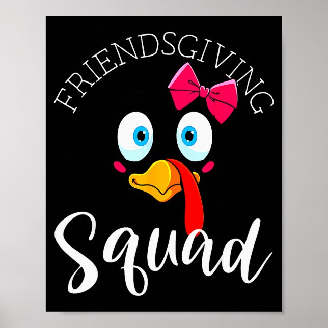 Póster Friendsgiving Squad Happy Thanksgiving Turkey Day  (Frente)