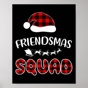 Póster Friendsmas Squad Funny Xmas Light Family Mateo