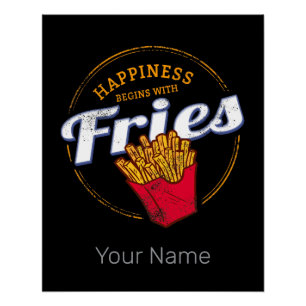 Póster Fries Chips Snack Papa de cosecha o Fries Francesa