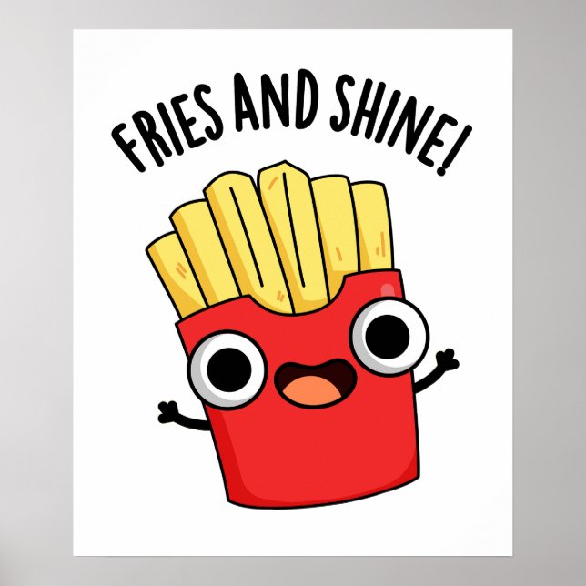 Póster Fries Y Brillos Graciosos De Comida (Frente)