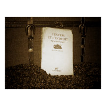 Frijoles de café y libro