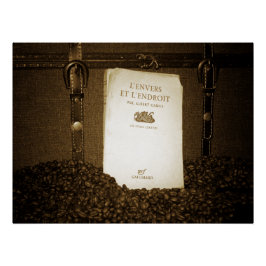 Póster Frijoles de café y libro