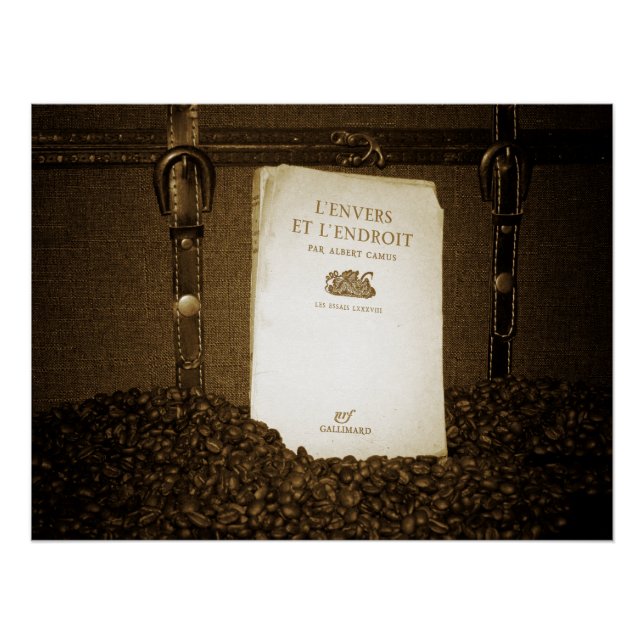 Póster Frijoles de café y libro (Anverso)