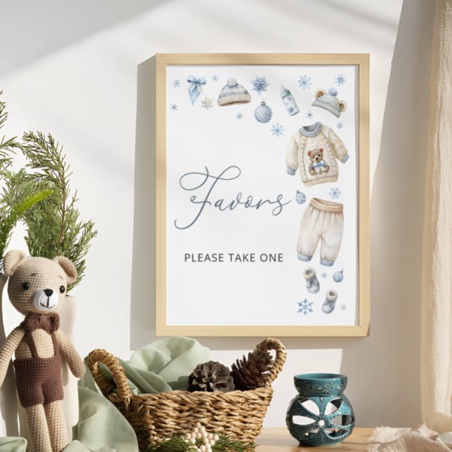 Póster Frío fuera de la ropa de invierno Baby Shower favo (Subido por el creador)