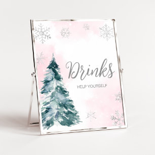 Póster Frío fuera de las bebidas rosadas de Baby Shower e
