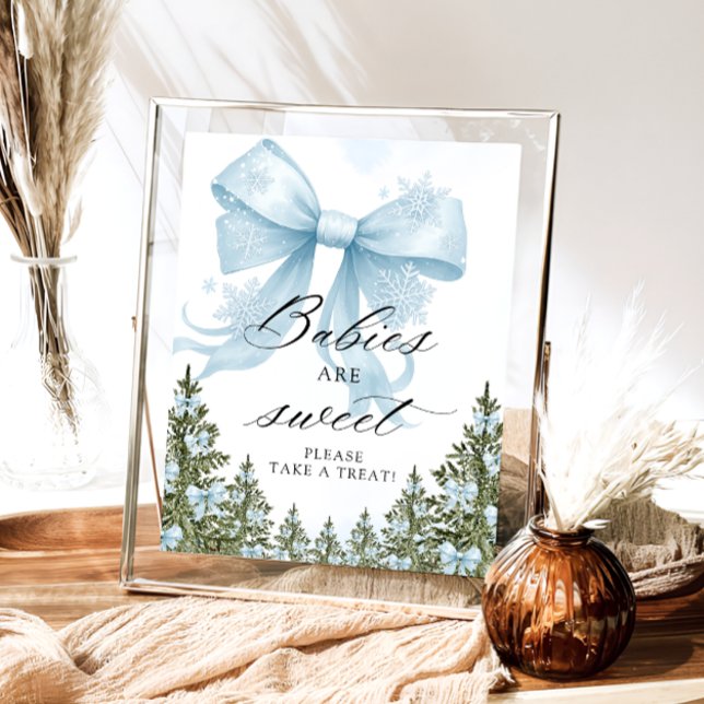 Póster Frío fuera invierno Blue Bow Los bebés son dulces (Subido por el creador)