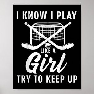 Póster Frio hockey sobre hielo para mujeres chicas amante