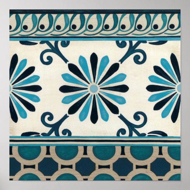 Póster Frisa índigo no embellecida II (Frente)