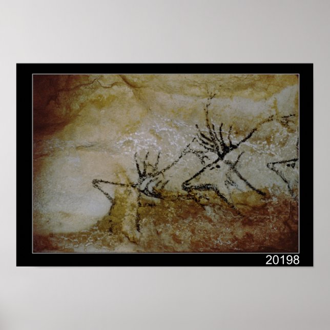 Póster Friso de ciervo, c.17000 a.C. (Frente)