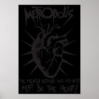Póster Fritz Langs Metropolis El mediador entre manos