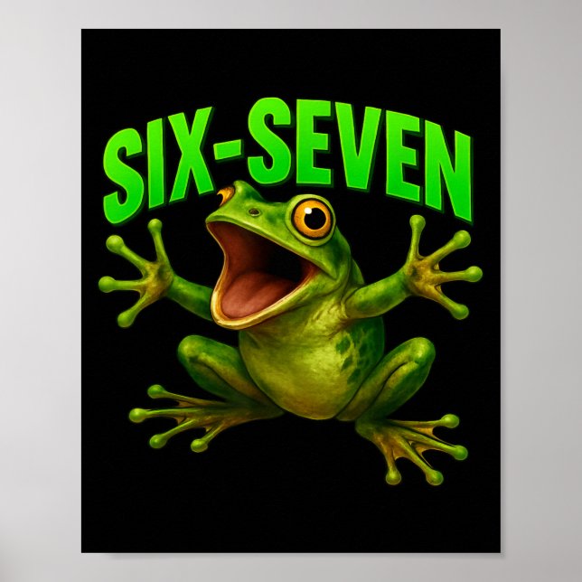 Póster Frog 67 Meme Six Seven Funny Gen Alpha  (Frente)
