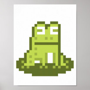 Póster Frog Pixel Art Poster