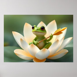 Póster Frog Princess in White Lotus Waits For The Prince