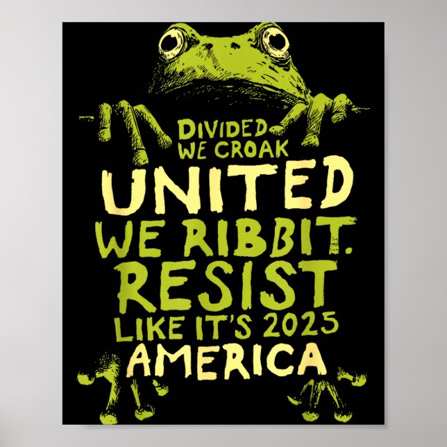 Póster Frog Resist Cute Funny  (Frente)