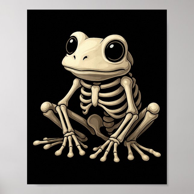 Póster Frog Skeleton Halloween Funny Frog Lover Men Women (Frente)