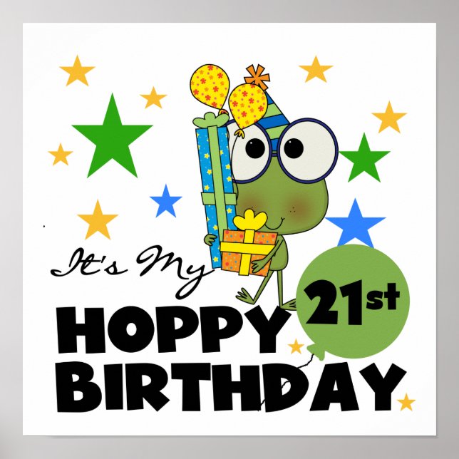 Póster Froggie Hoppy 21º cumpleaños (Frente)