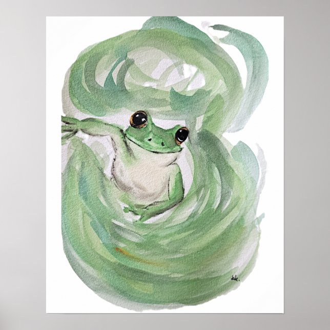 Póster Froggy del humor mágico de la rana (Frente)