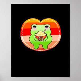 Póster Froggy disfrutando de la temporada de otoño de la 