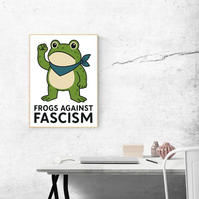 Póster Frogs Against Fascism Portland Frog Protest (Subido por el creador)