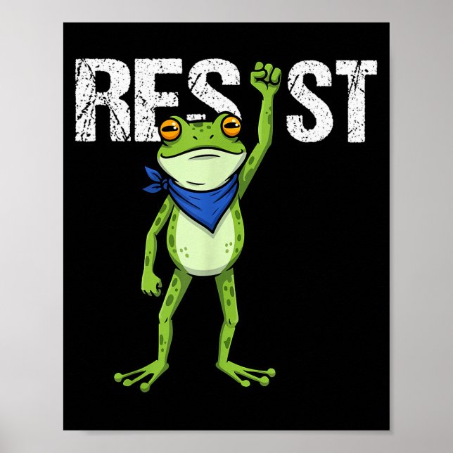 Póster Frogs Resist - Rtland Frog Protest Funny  (Frente)