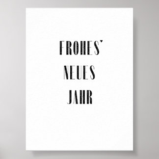 Póster Frohes Neues Jahr - minimalistic typography poster