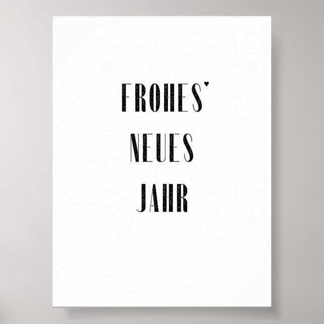 Póster Frohes Neues Jahr - minimalistic typography poster (Frente)