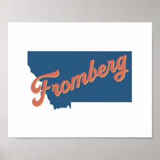 Póster Fromberg, huella estatal de Montana
