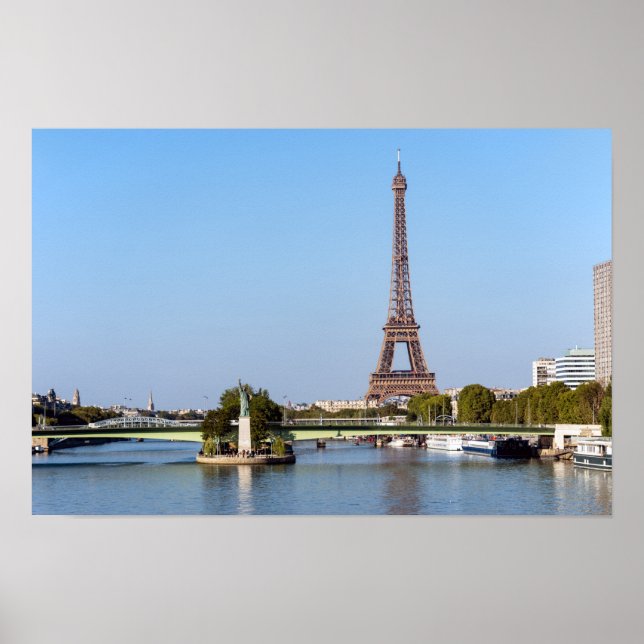 Póster Front de Seine y Torre Eiffel - París, Francia (Frente)
