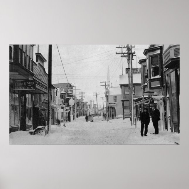 Póster Front Street en Nome, Alaska cubierta de nieve (Frente)