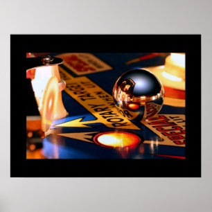 Póster Frontera del negro del poster del pinball de