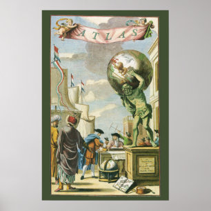Póster Frontispicio de Atlas de la Era Barroca Vintage co
