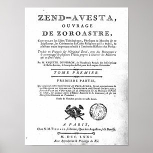 Póster Frontispiece de una edición de 'Zend