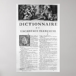 Póster Frontispiece para el diccionario de la academia