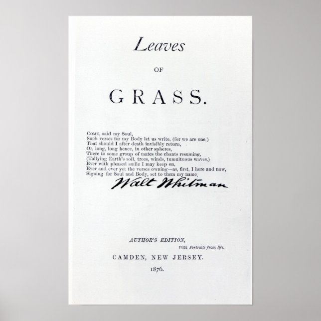 Póster Frontispiece to 'Leaves of Grass' (Frente)
