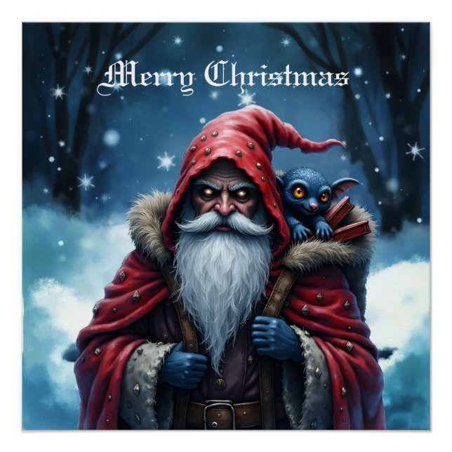 Póster Frostbite Santa y su duende travieso. (Anverso)