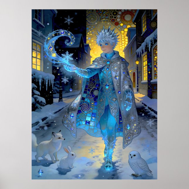 Póster Frostmaker of a Moonlit Street – A Winter Portrait (Frente)