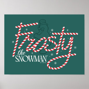 Póster Frosty el logo de Snowman Candy Cane