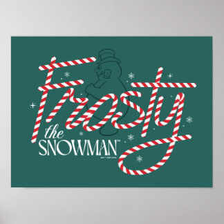 Póster Frosty el logo de Snowman Candy Cane