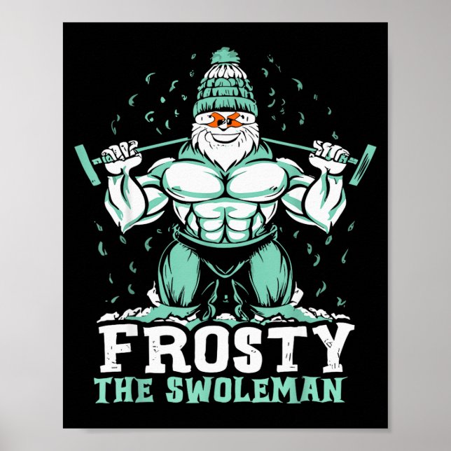 Póster Frosty The Swoleman Funny Buff Swole Snowman Gym M (Frente)