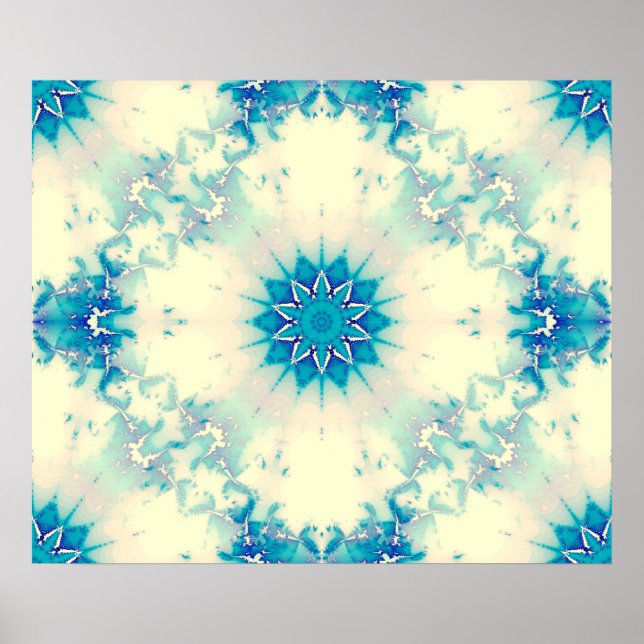 Póster Frozen Water Frosty Blue Winter Snowflake (Frente)