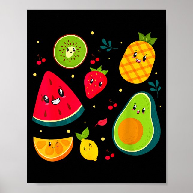 Póster Fruit Costume Sweet Tea Fruit Salad Men Women Coup (Frente)
