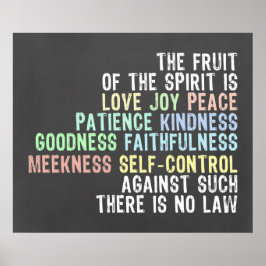Póster Fruit of the Spirit Chalkboard Look Bible Verse