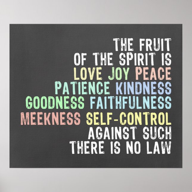 Póster Fruit of the Spirit Chalkboard Look Bible Verse (Frente)