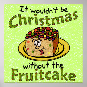 Póster Fruitcake divertido del dibujo animado del navidad