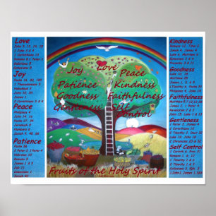 Póster Fruits of the Spirit Poster with Verses - Med Size