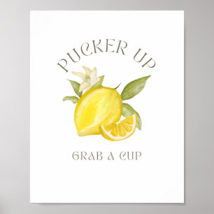 Póster Frunce, agarra un letrero de taza para fiesta