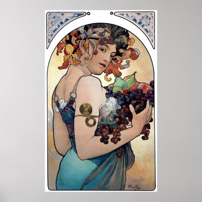 Póster Fruta de Alfons Mucha 1897 (Frente)
