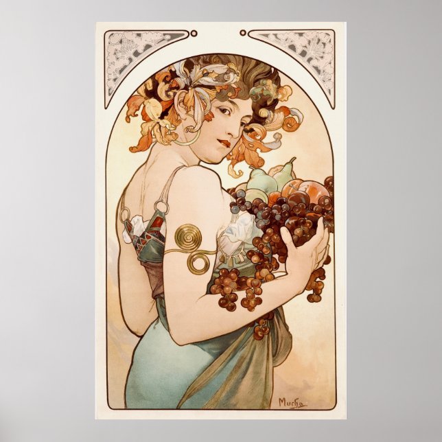 Póster Fruta de Alphonse Mucha (Frente)